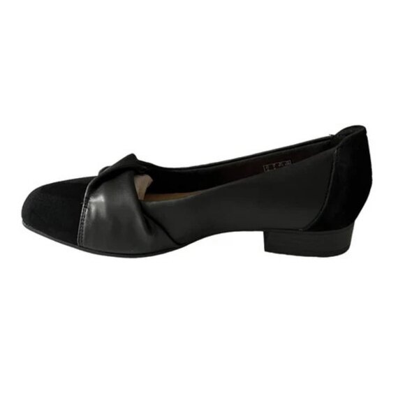 Clarks Tilmont Dalia Pumps Women's Black Combi Leather Classic Flat Size 8.5 - Picture 1 of 5